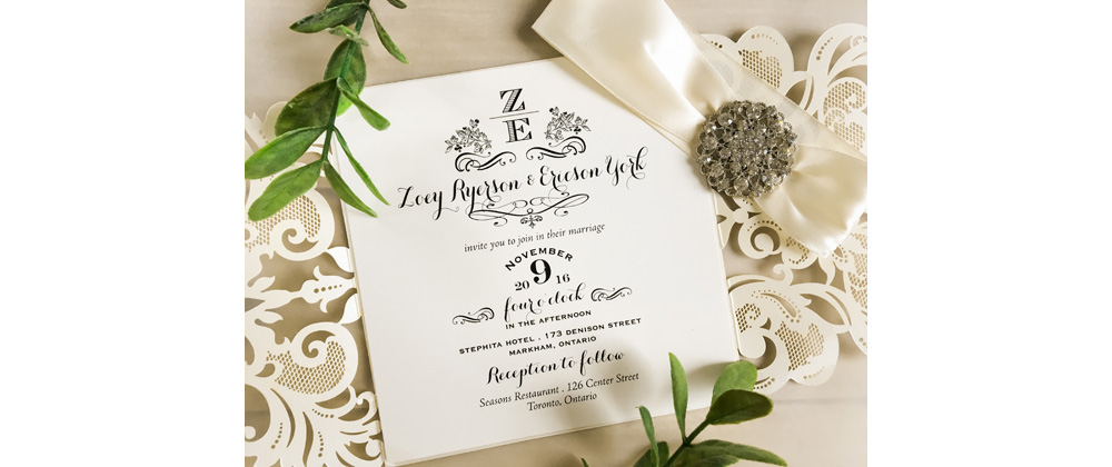 Wedding Invitations Toronto Montreal New York Lasercut